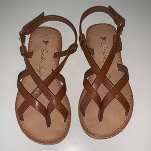 Toddler girl brown strappy sandals